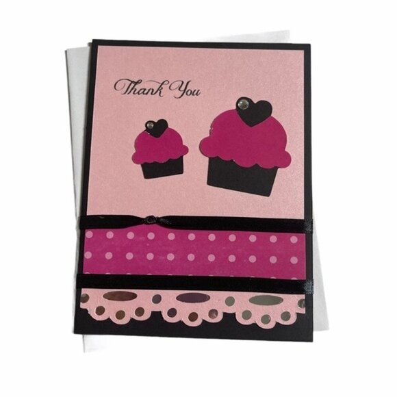 Cupcake Thank You Card Bundle Set of 6 - Picture 2 of 12